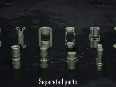 SCI FI - Cylinders Kit - 8 models Free low-poly 3D model