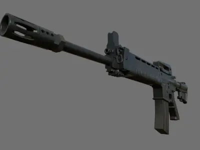 T91 Assault Rifle 3D model With PBR Texture Low-poly 3D model