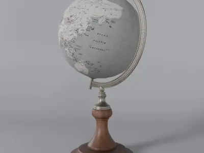 Globe World Map-vintage table globe Low-poly 3D model