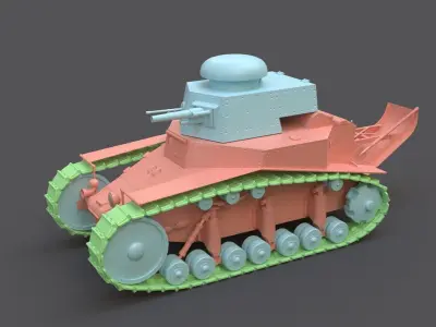 T18 aka MS1 soviet tank Low-poly 3D model