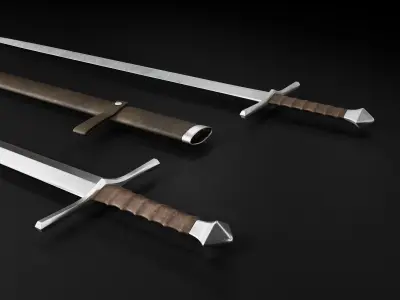 Medieval Sword 03 plus old texture and sheath 3D model