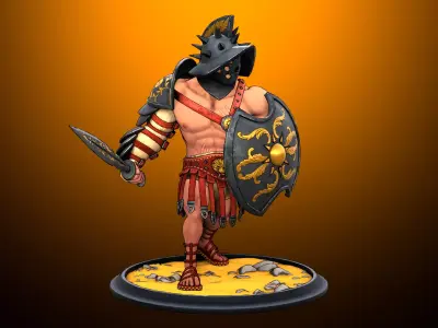 Gladiator Stylized Game Ready Character Free 3D model