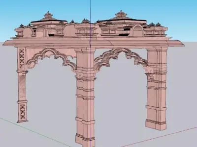 indian jodhpuri stone chatri  Low-poly 3D model