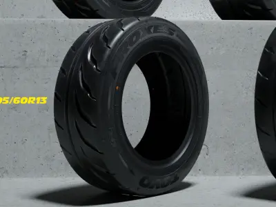 TOYO PROXES R888R Full Package Low-poly 3D model