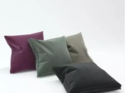 Pillow four different colored pillows Free 3D model