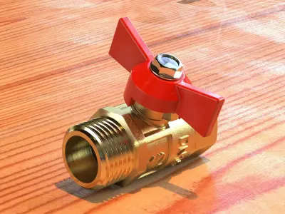 Ball valve 3D model 3D model