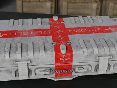 Medical box game ready first aid med kit - 3966 Low-poly 3D model