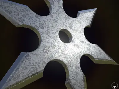 Suriken Ninja weapon Low-poly 3D model