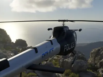 Police Helecopter Free low-poly 3D model