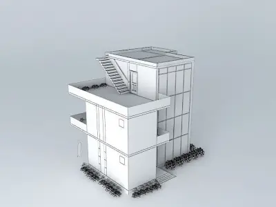 Small building at a coastal region 3D model
