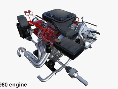 Italian V8 Engine and Internals Pack 3D model