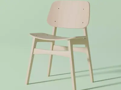Wooden Chair Free low-poly 3D model get