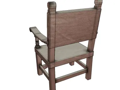 Ornate Chair Low-poly 3D model