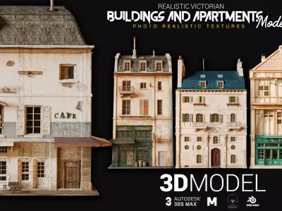 Realistic Victorian Building Model Pack Low-poly 3D model