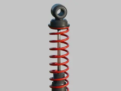 Spring Assisted Shock Absorber Low-poly 3D model