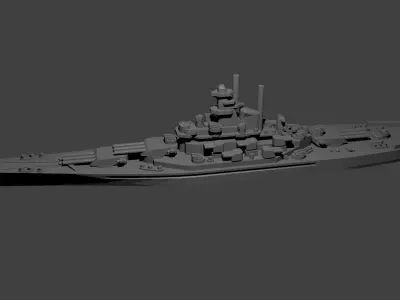 US Battleship USS Indiana Free 3D print model