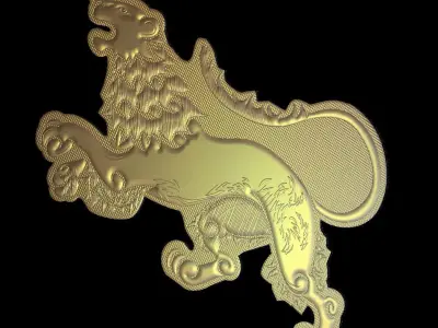 Lion Suitable for embossing Hot Foil Technique 3D model