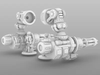 Heavy Rotary Cannon For Questing Knights Free 3D print model