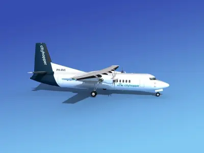 Fokker 50 KLM City Hopper 2  3D model