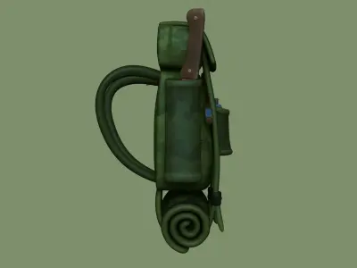 Forest Camouflage Backpack - Character Military Low-poly 3D model