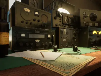 Telegraph Room Interior Low-poly 3D model