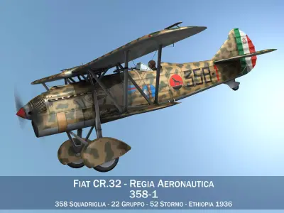 Fiat CR 32 - Italy Airforce - 358 Squadriglia 3D model