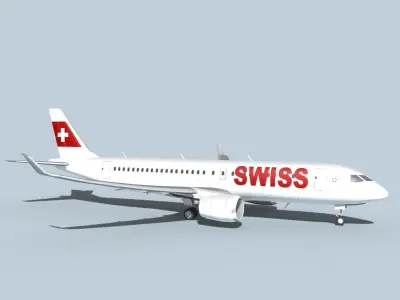 Bombardier CS100 Swissair 3D model