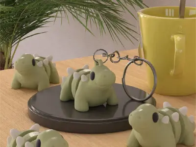 Stegosaurus Articulated Keychain and Figure 3D print model