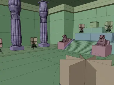 Ancient Egypt Chamber with Secret Box 3D model