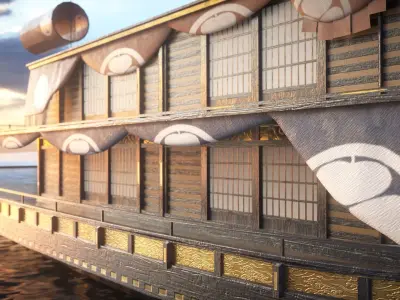 Japanese Medieval Ship - Gozabune model 3D model