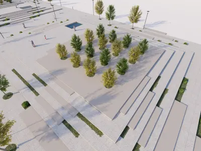 public park-Private Park Landscape Urban 3D model