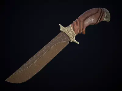 Hunter Knife Low-poly 3D model shop