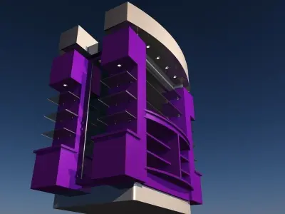 shop shelves Low-poly 3D model