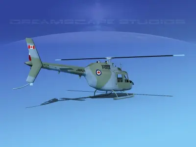 Bell OH-58B Canadian Army 1 3D model