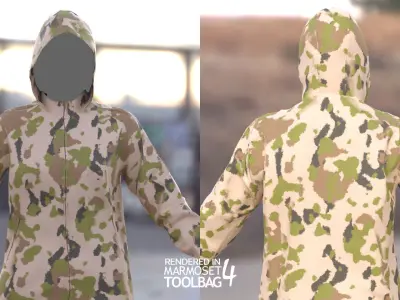 Female Military Outfit 3 Low-poly 3D model