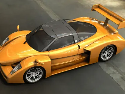 LMPTrackAS1 futuristic sports car Free 3D model