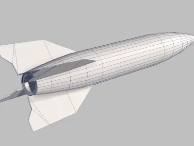  V-2 Ballistic Missile Low-poly 3D model