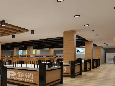 supermarket mall Modern 3D model