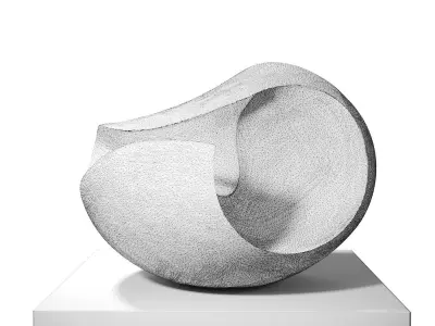 James Oughtibridge Jet Black Concave sculpture 3D model