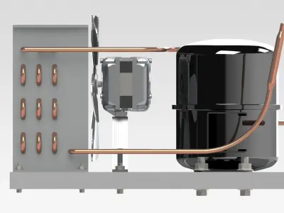 Chiller Unit for Refrigerator 3D model