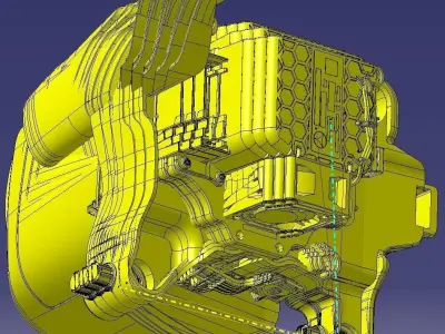 Parametric Lock Part with Exit for Floodlight 3D model