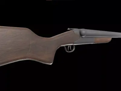 Small double barrel shotgun 3D model