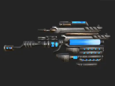 Transformable Laser Gun Low-poly 3D model