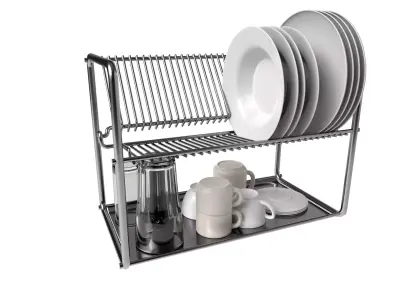 Metal Dish Rack Low-poly 3D model