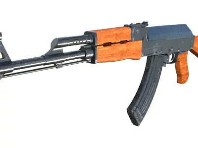 Assault Rifle AK-47 Low-poly 3D model