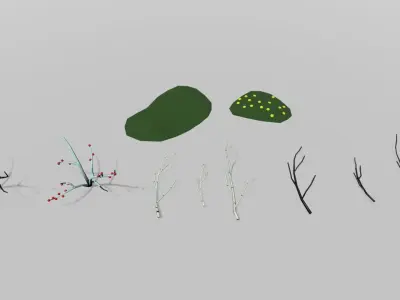 POLYArctic arctic with teepee Low-poly 3D model