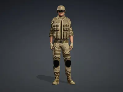 Professional SWAT Soldier Game Model 3D model