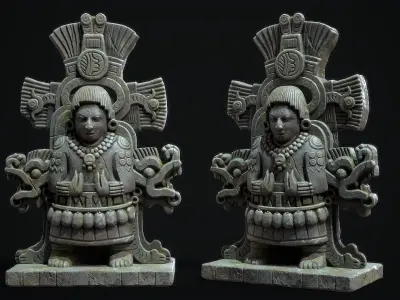 Statue Aztec Sea God 3D model