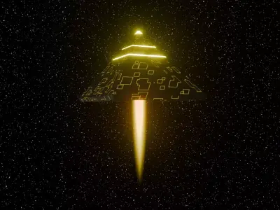 alien pyramid spaceship Low-poly 3D model