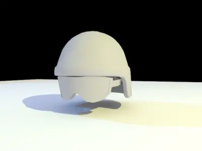 Ballistic helmet and goggles Free low-poly 3D model